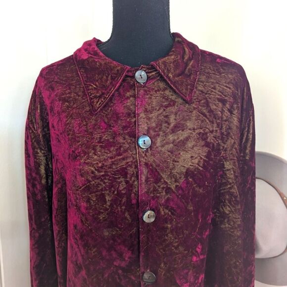 CP Shades L Red Burnout Velvet Top Whimsigoth Fairy Grunge Rebel Punk 90s 70s - Picture 3 of 10